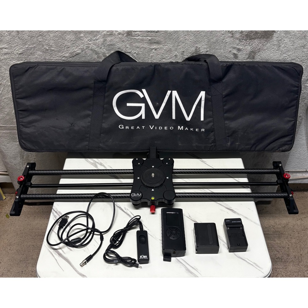 GVM Motorized Camera Slider Carbon Fiber Video Rail Kit Black Excellent